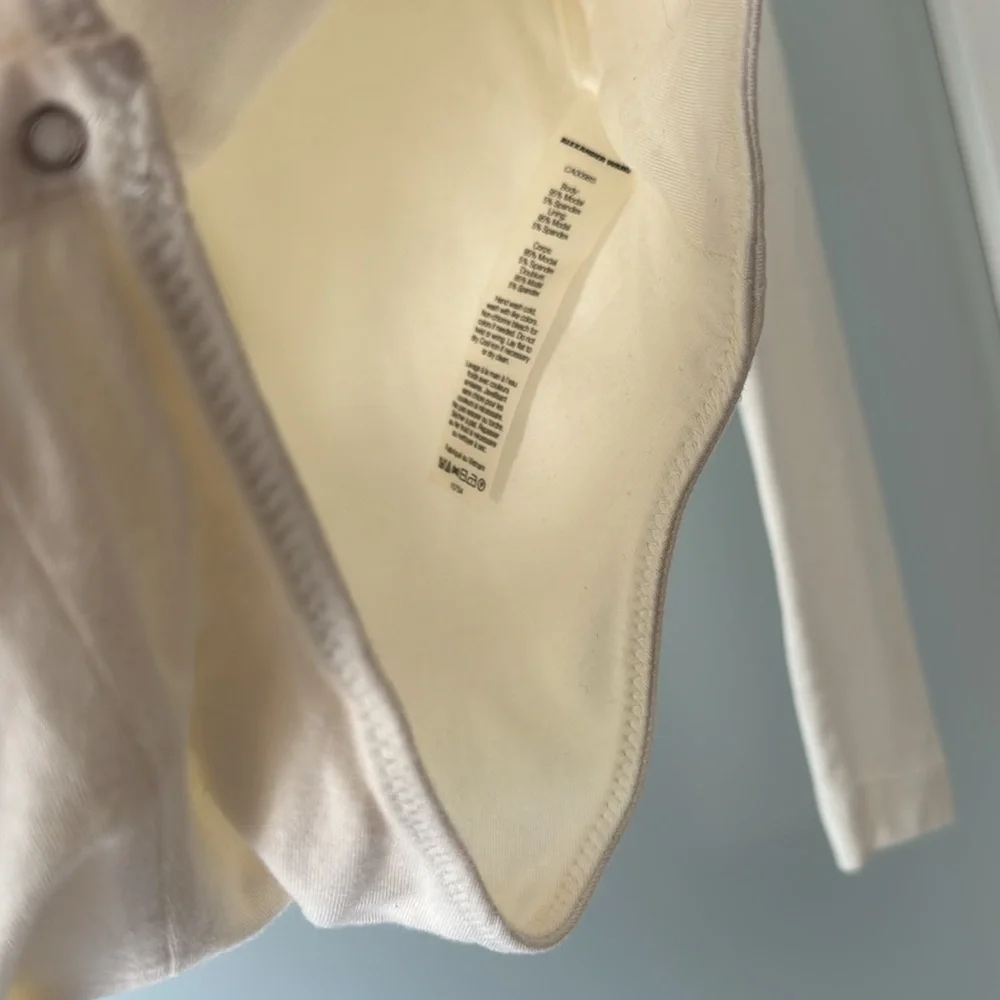 Alexander T Wang white plunging lace up front & back bodysuit - Picture 11 of 14